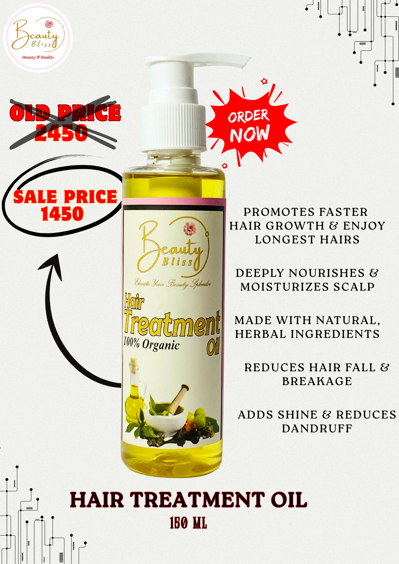 Hair care Oil 100% Organic 150 ML