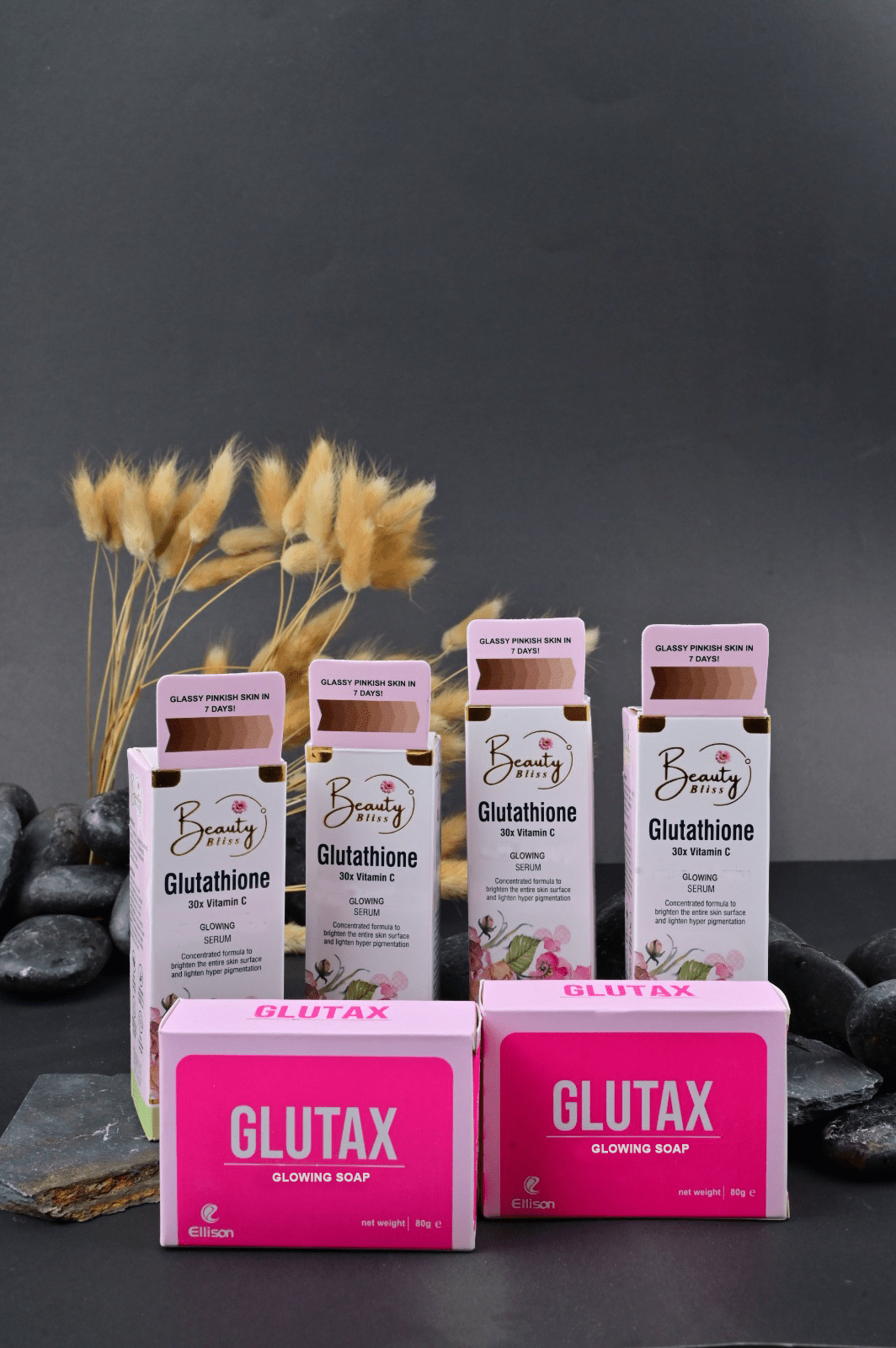 Pack Of 6 Deal 4 Glutathione Serums (30ml) + 2 Free Soaps