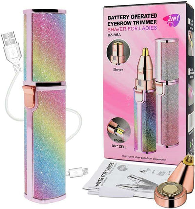 Original Facial Beauty - 2 In 1 Rechargeable Electric Eyebrow Trimmer + Body Facial